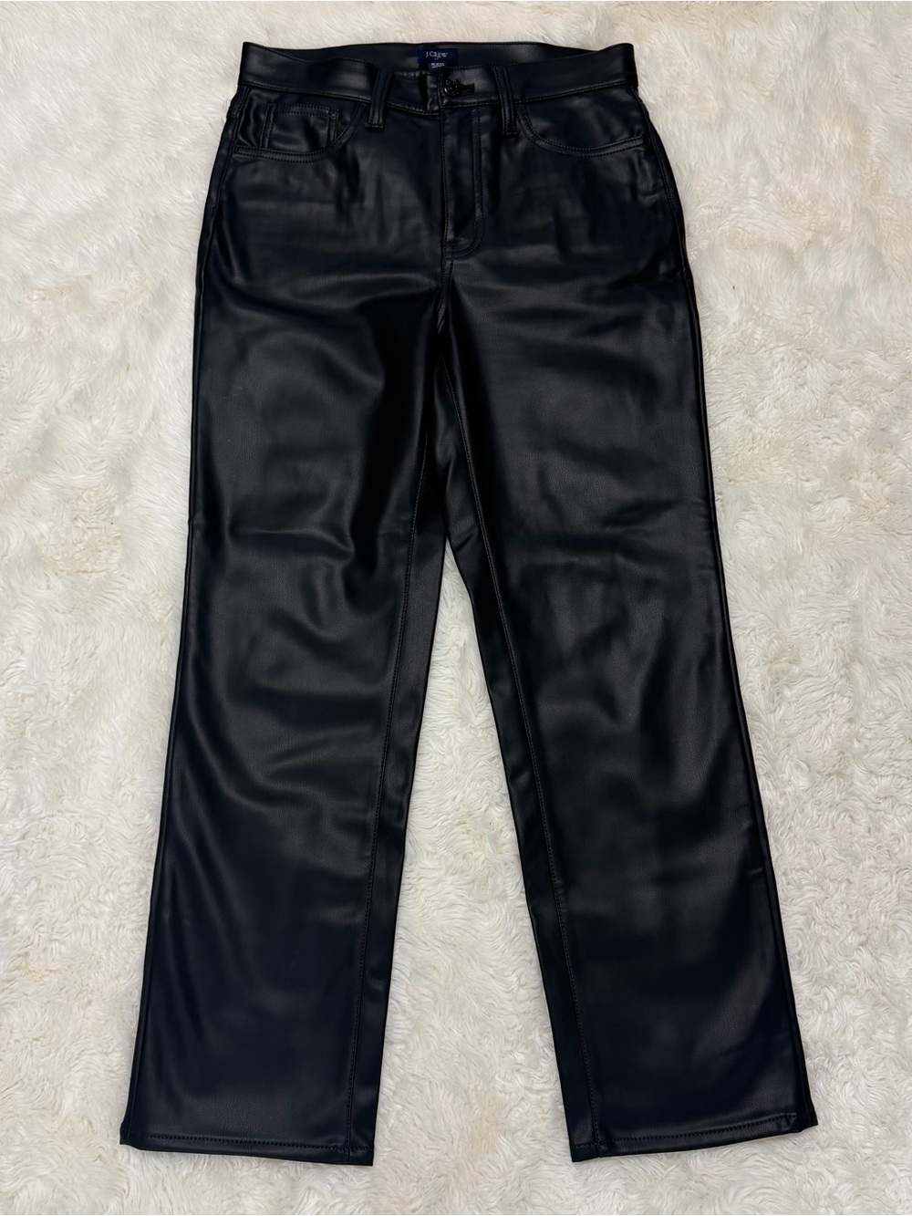 J. Crew Full Length Straight Leg Faux Leather Pants